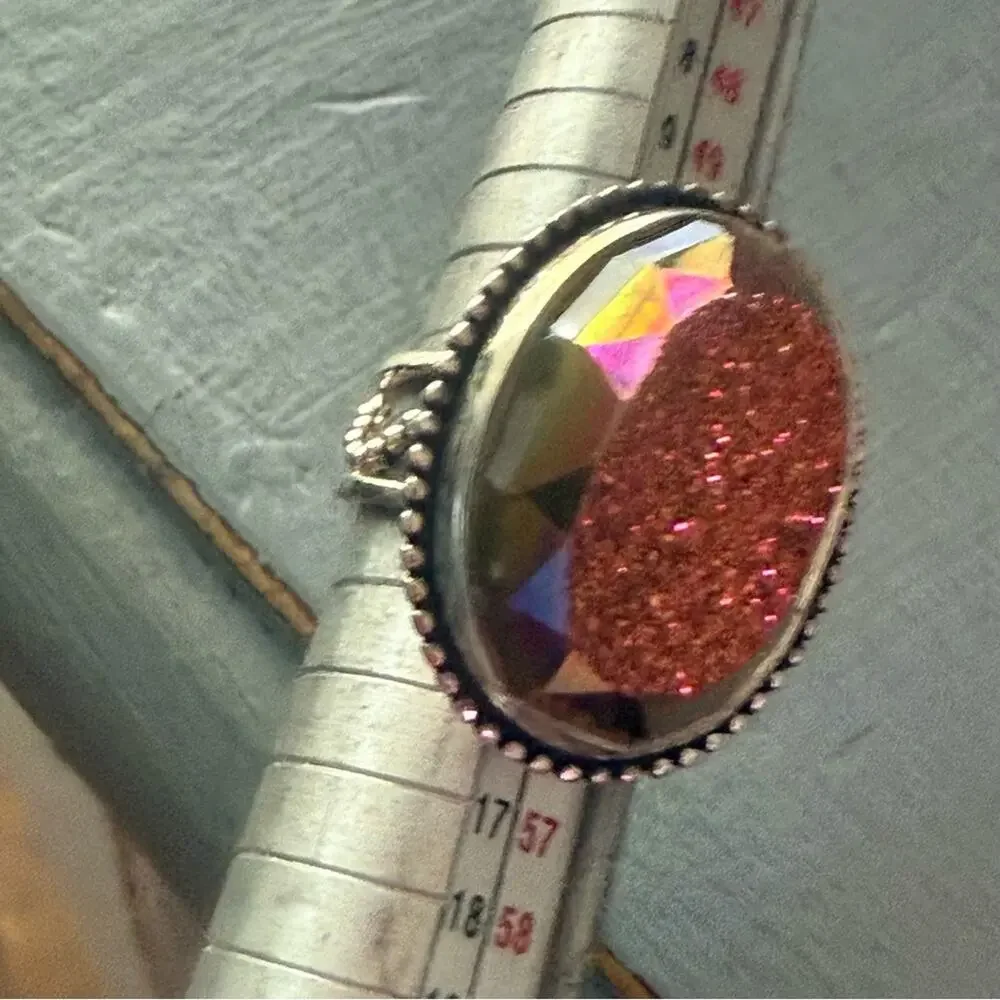 Colleen Lopez 925 Sterling Silver Druzy Ring Size 6.5